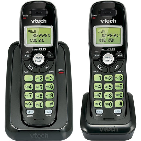 Wholesale-VTECH CS6114-2 2 Handset Cordless Phone Black-Phone-Vte-CS6114-21-Electro Vision Inc