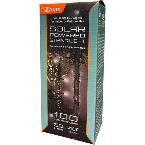 Wholesale-i-Zoom 40' Solar Powered String Light 100 LEDs-LED Light-IZ-SSL100612-Electro Vision Inc