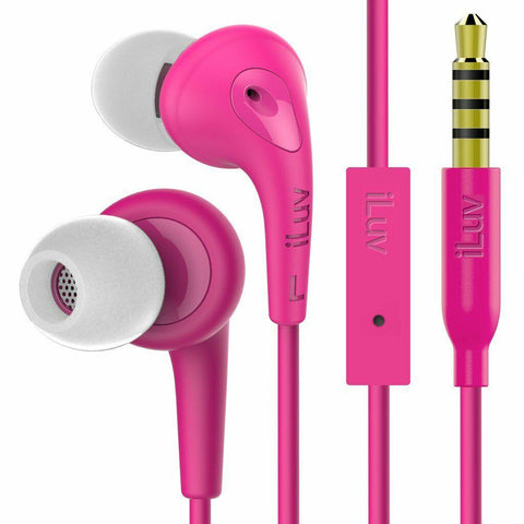Wholesale-iLuv BBGUM3IN Earphone W Mic Pink-Earbuds | Headphone-iLu-BBGUM3IN-Pink-Electro Vision Inc