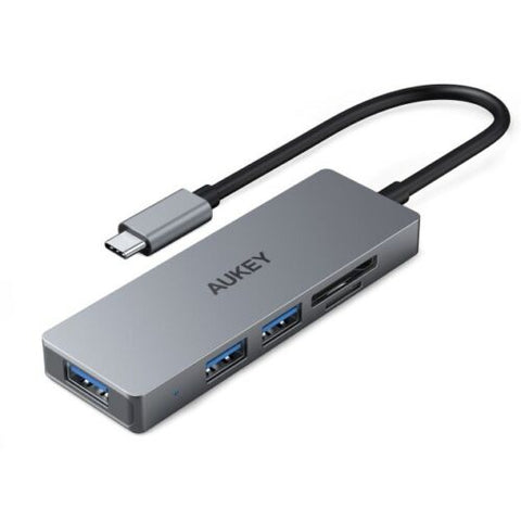 Wholesale-Aukey CBC63 USB-C to 3 Port USB 3.0 Hub with Card Reader-Computer Parts-Auk-CBC63-Electro Vision Inc