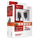 Wholesale-Barkan HDMI cable 30F, PVC, color box, Black-HDMI-Bar-HD91E1-Electro Vision Inc