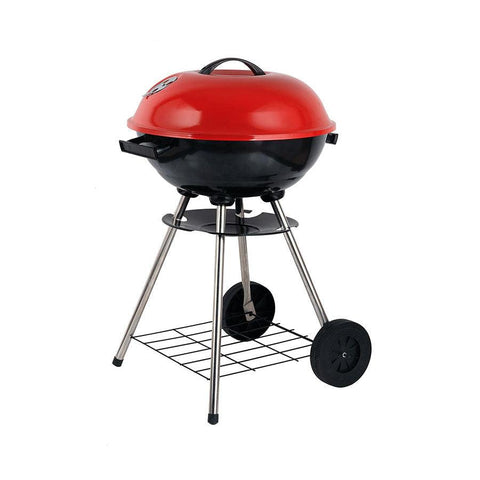 Wholesale-Brentwood BB-1701 17-Inch Portable Charcoal BBQ Grill, Red-Outdoor Grill-BRE-BB1701-Electro Vision Inc