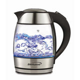 Wholesale-Brentwood KT1900 1.7 Tea Kettle Stainless Steel Clear Glass-Kettle-Bre-KT1900-Electro Vision Inc