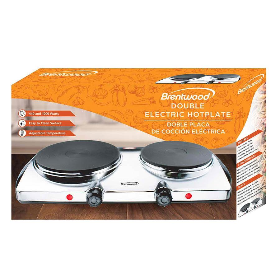Brentwood TS372 Double Burner Chrome Electro Vision Inc