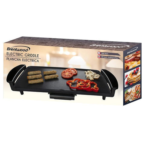 Wholesale-Brentwood TS819 Non-Stick Electric Griddle with Drip Pan, 9 x 18 Inch, Black-Indoor Grill-bre-ts819-Electro Vision Inc
