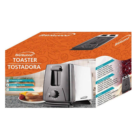 Wholesale-Brentwood Toaster TS280S 2 Slice Stainless Steel-Toasters-Bre-TS280S-Electro Vision Inc