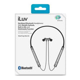 Wholesale-ILUV Neckband BT wireless Earphone Black-Headphones & Headsets-iLu-MFNECKAIRBK-Electro Vision Inc