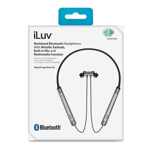 Wholesale-ILUV Neckband BT wireless Earphone Black-Headphones & Headsets-iLu-MFNECKAIRBK-Electro Vision Inc