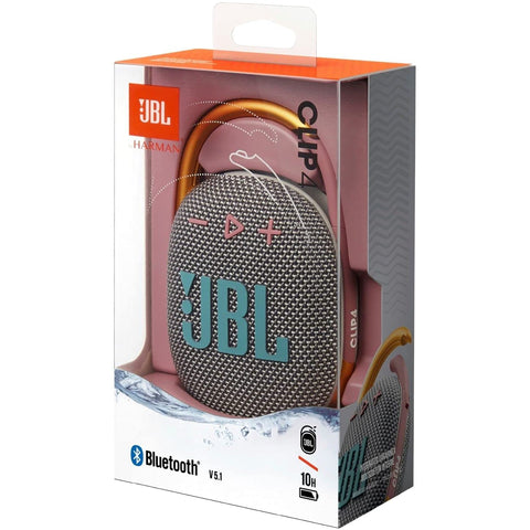 Wholesale-JBL Clip 4 - Portable Mini Bluetooth Speaker - IP67 Waterproof and dustproof, 10 Hours of Playtime - Gray-Speakers-JBL-Clip4-Gray-Electro Vision Inc