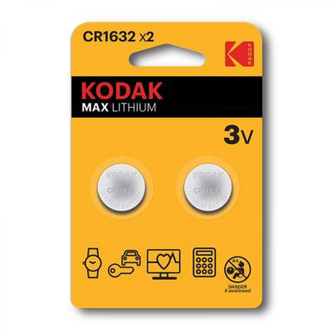 Wholesale-KODAK CR-1632 2-PACK LITHIUM COIN-battery-Kod-CAT-30417700-Electro Vision Inc