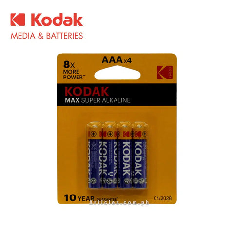 Wholesale-KODAK MAX ALKALINE AAA 4- PACK BLISTER-battery-Kod-CAT-30157880-Electro Vision Inc