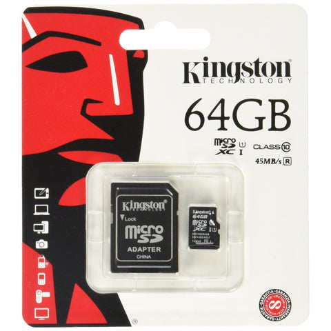 Wholesale-Kingston SD64 64gb Micro SD Card w Adapter-Memory-Kin-SD64-Electro Vision Inc