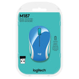 Wholesale-Logitech M187 Wireless Optical Mouse, Bright Teal (910-005363)-Wireless Mouse-Log-M187-Electro Vision Inc