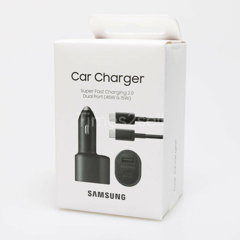 Wholesale-Original Samsung -EP-L5300XBEGW Car Charger Super Fast Dual USB 45W+15W Black Retail-Car charger-Sam-EP-L5300XBEGW-Electro Vision Inc