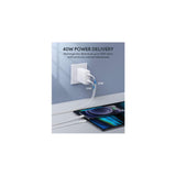 Wholesale-WeMiss CHA1-White 40W PD Dual USB-C Wall Charger - White-Charger-Wem-CHA1-White-Electro Vision Inc