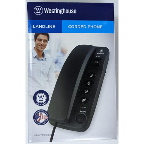 Wholesale-Westinghouse WTWPBP8018BK Telephone Wired - Black-Phone-Wes-WTWPBP8018BK-Electro Vision Inc