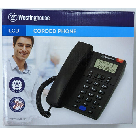 Wholesale-Westinghouse WTWPC700BK Telephone Wired - Black-Phone-Wes-WTWPC700BK-Electro Vision Inc