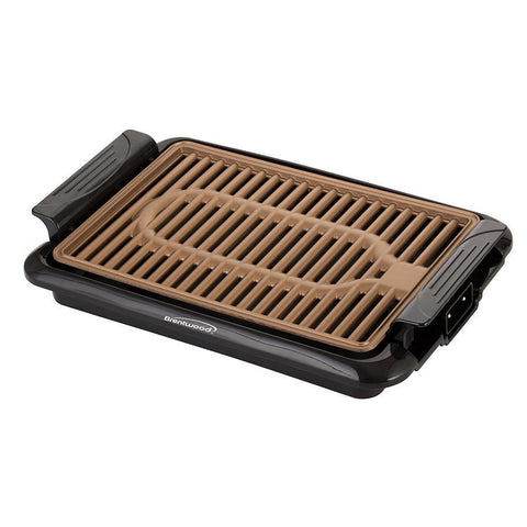 Wholesale-Brentwood TS642 Indoor Electric Copper Grill, 1000 Watt, Black-Indoor Grill-Bre-TS642-Electro Vision Inc